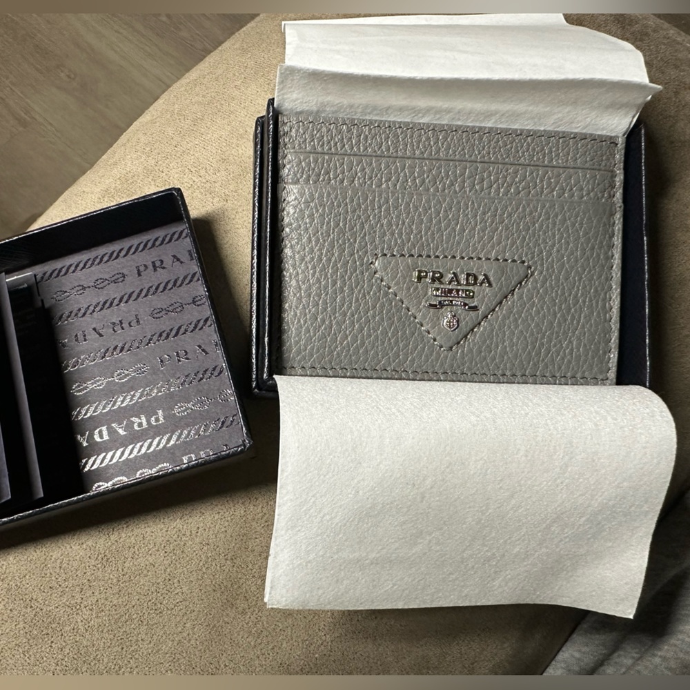 Prada Leather Card Holder Wallet